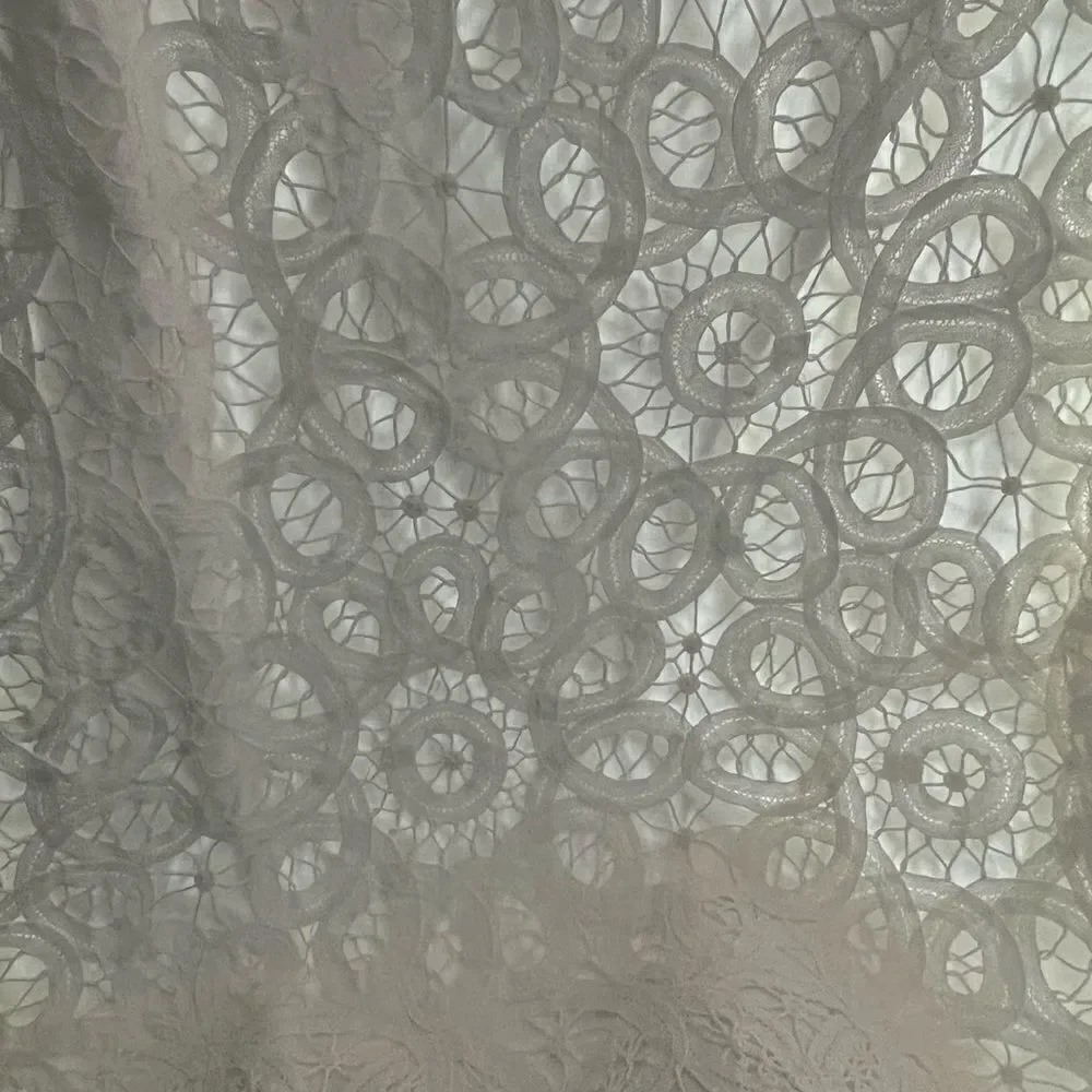 Apt. 9‎ boho white cotton straight skirt with eyelet lace overlay women’s size 8